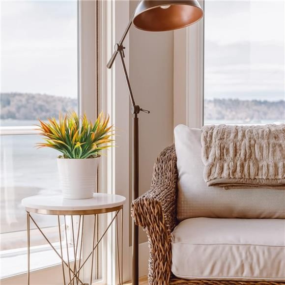 6Pcs Artificial Grass Fake Plants 17.3in Outdoor Plastic Plants UV Resistant - Picture 6 of 6